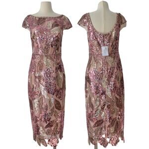 Marchesa | Dresses | Marchesa Notte Off The Shoulder Embroidered Lace  Cocktail Dress Guipure Aline | Poshmark